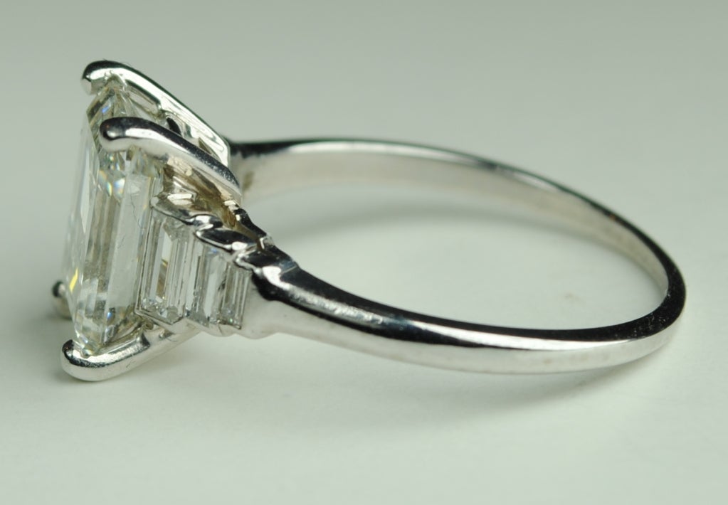 Women's 2.67 Carat Emerald Cut Art Deco Engagement Ring