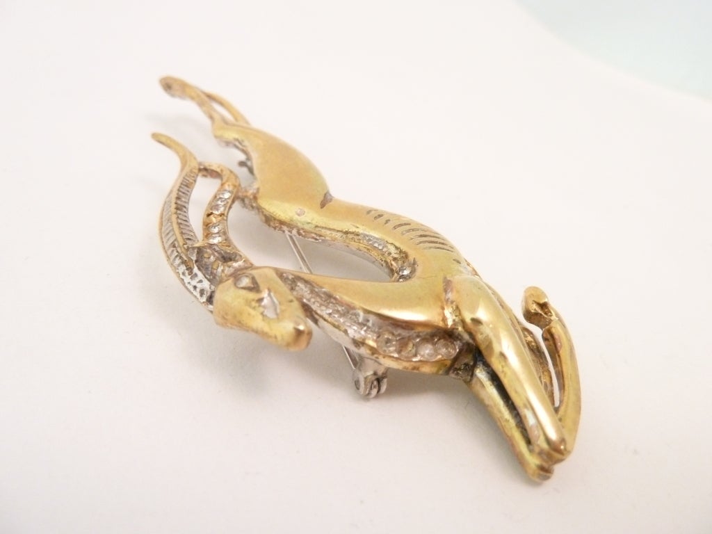 Women's FAMOUS VINTAGE REJA STERLING SILVER GAZELLE BROOCH PIN For Sale