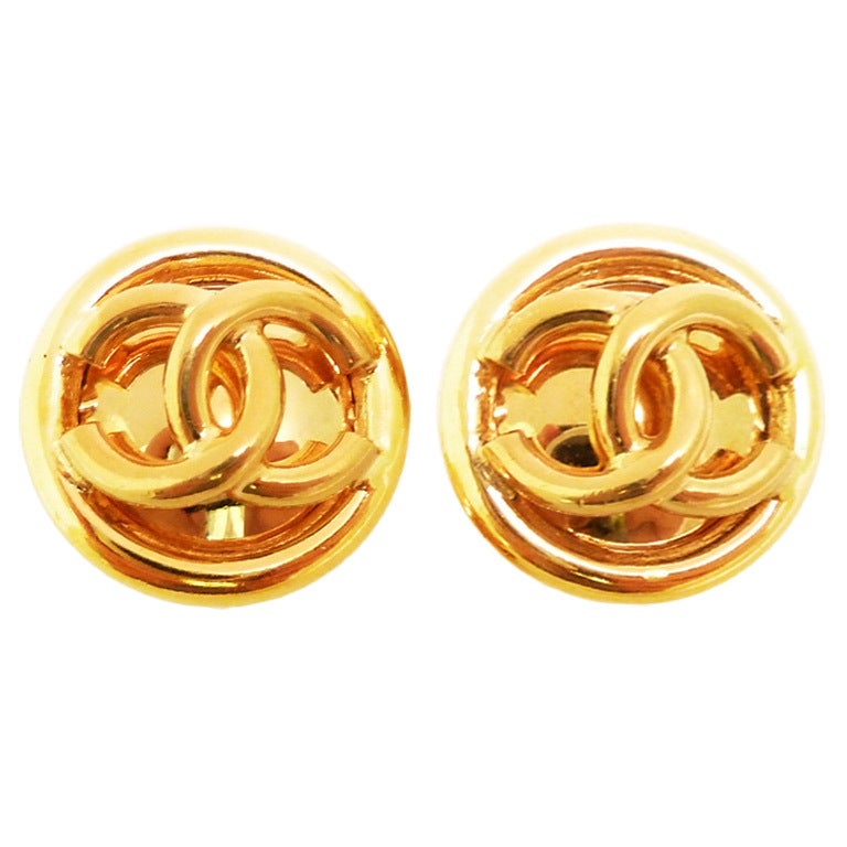 Vintage Signed Chanel 93P Earrings For Sale
