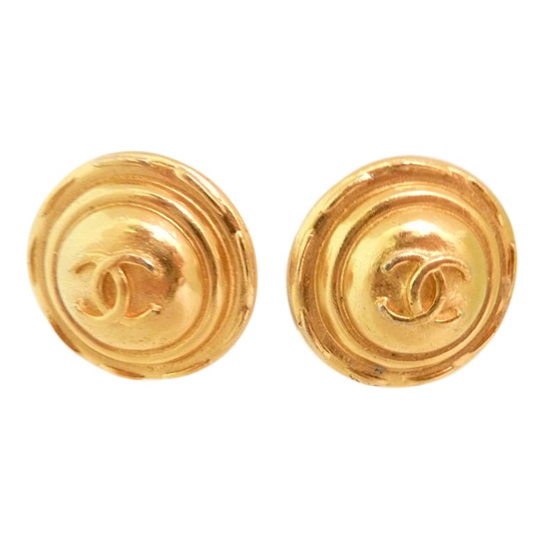 Vintage Signed Chanel Earrings For Sale