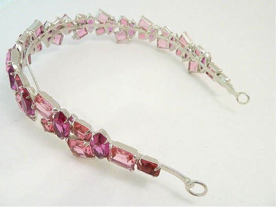 Women's Signed Robert Sorrell Pink Rhinestone Hair Band For Sale