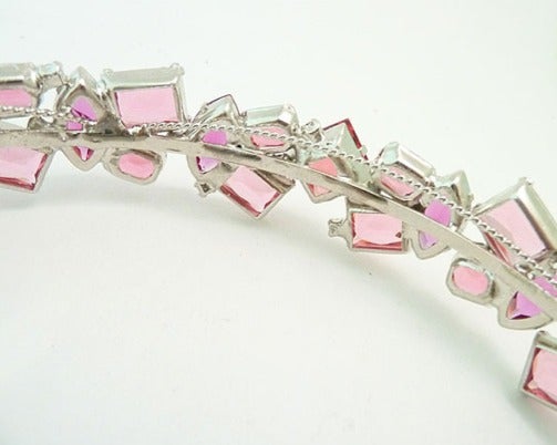 Signed Robert Sorrell Pink Rhinestone Hair Band For Sale 1