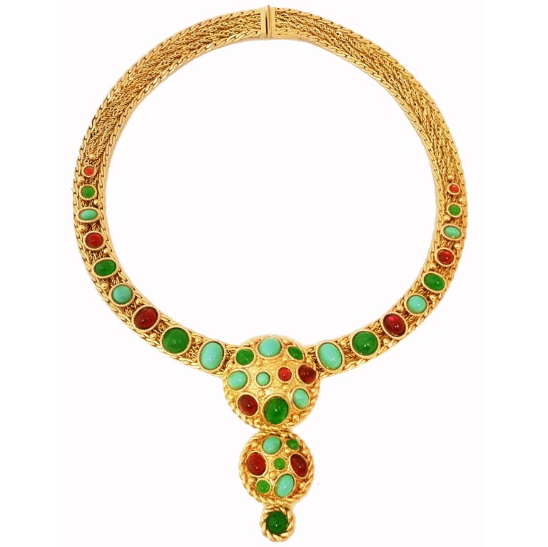 Vintage Signed Christian Dior 1967 Germany Drop Necklace For Sale