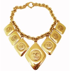 Vintage Signed Chanel Multi-Pendant Necklace