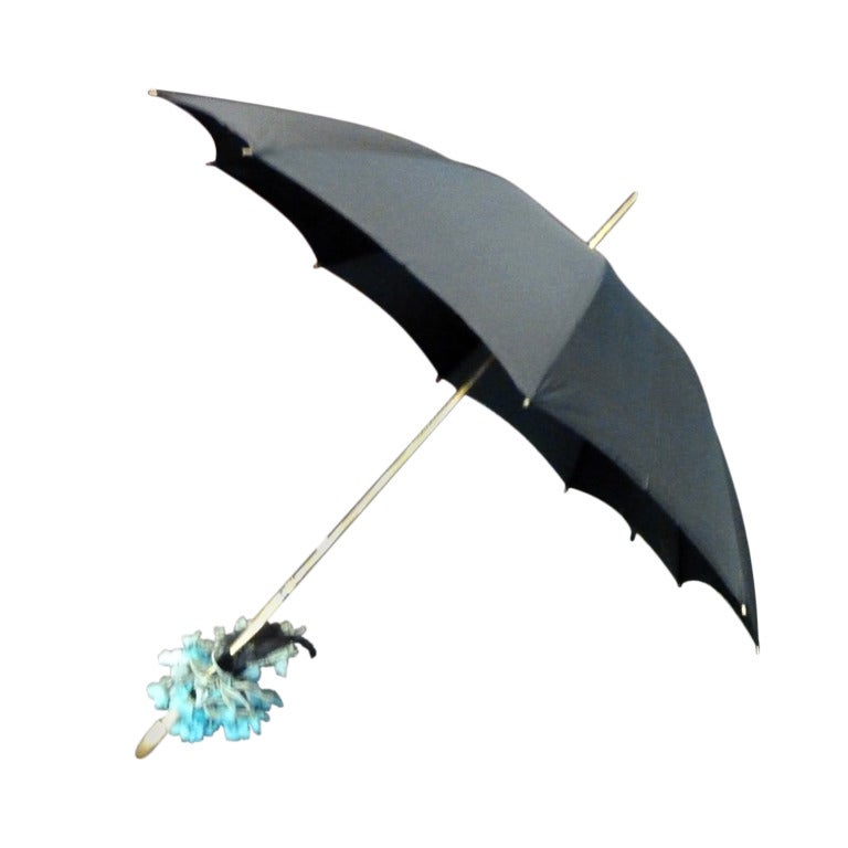 1950s Vintage Belgian Custom Made Beaded Umbrella For Sale