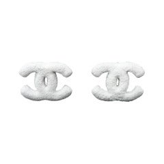 Retro Signed Chanel 06A Logo Earrings