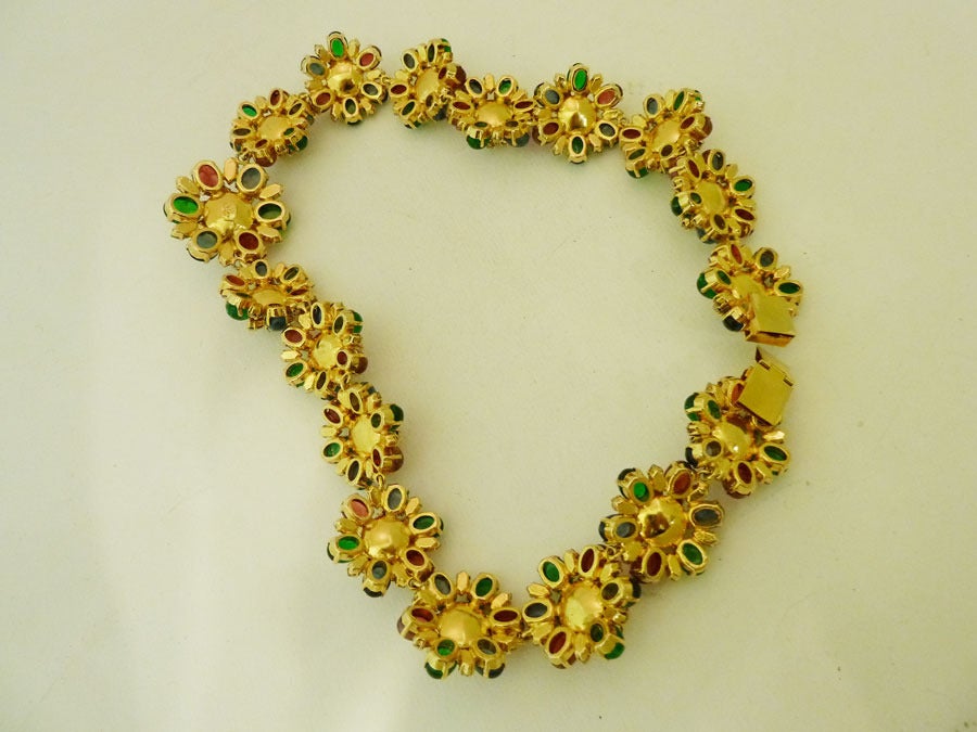 Vintage Signed Christian Dior Germany Gripoix Glass Necklace In Excellent Condition In New York, NY