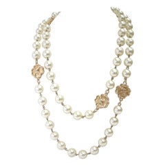 Vintage Chanel Faux Pearl Sautoir Necklace