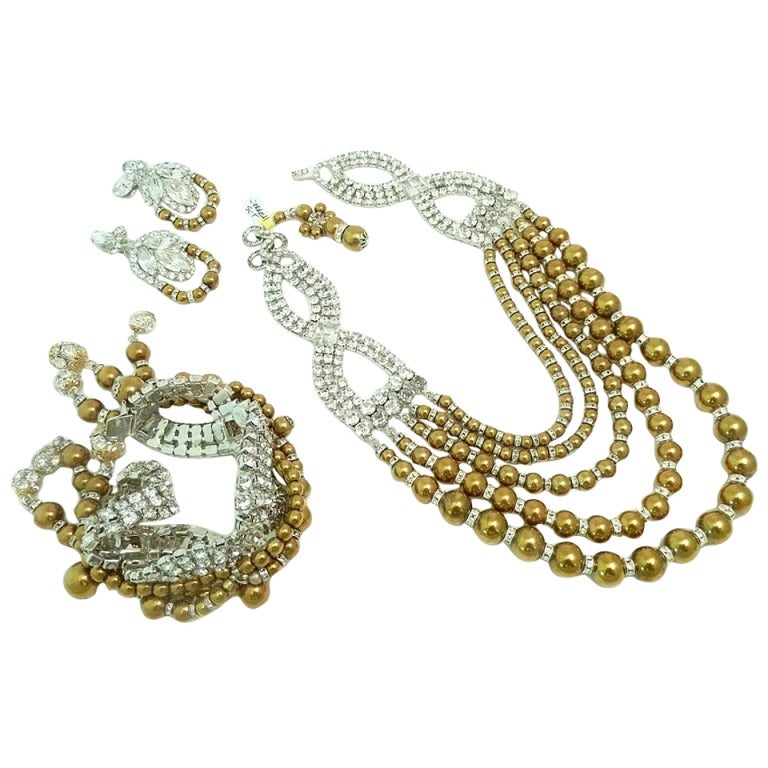 One of a Kind Signed Robert Sorrell 3 Piece Necklace, Bracelet & Earrings Set For Sale