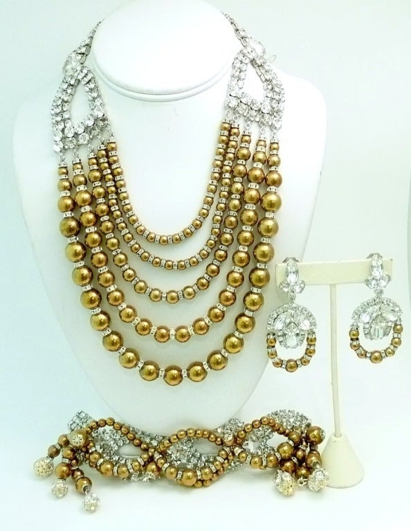 Contemporary One of a Kind Signed Robert Sorrell 3 Piece Necklace, Bracelet & Earrings Set For Sale