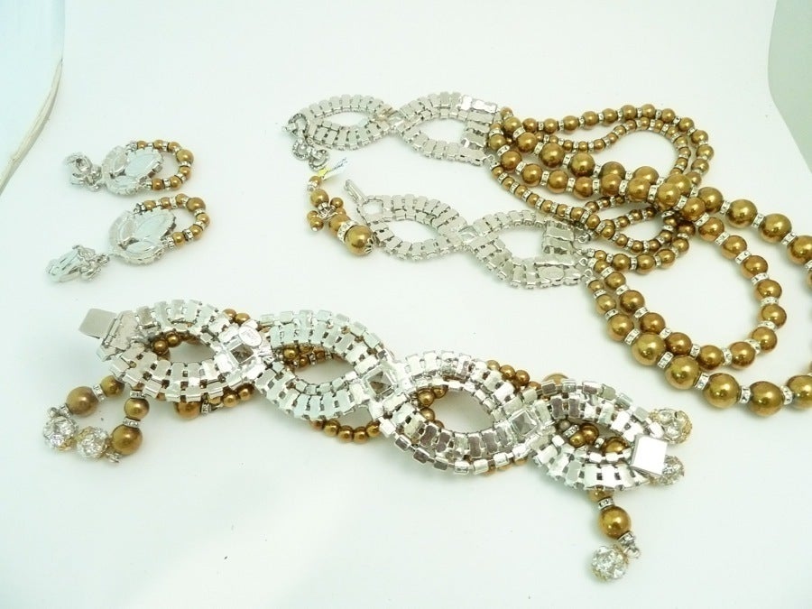 Women's One of a Kind Signed Robert Sorrell 3 Piece Necklace, Bracelet & Earrings Set For Sale