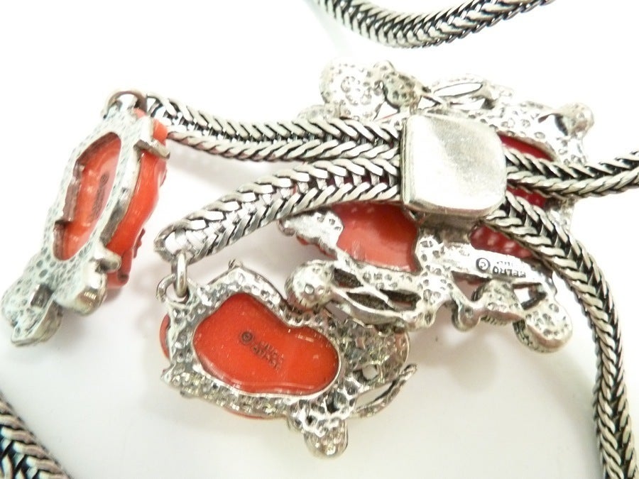 Women's Famous Vintage Selro Red Devil Slide Pendants Necklace