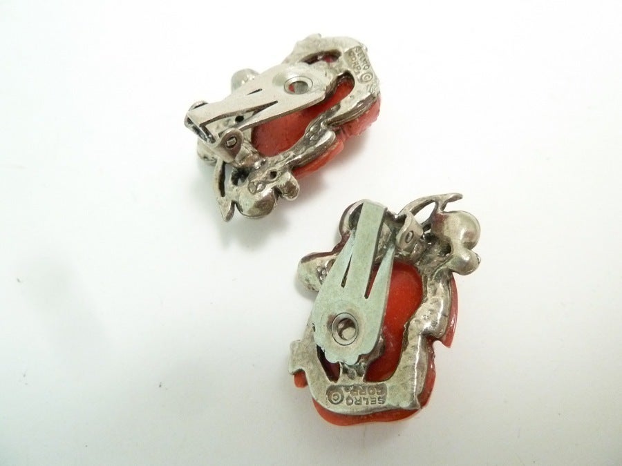 Famous Vintage Signed Selro Red Devil Earrings In New Condition For Sale In New York, NY