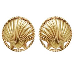 Chanel Sea Shell Earrings, 1980s 