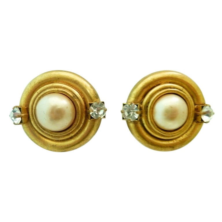 Chanel Vintage Faux Pearl Earrings
