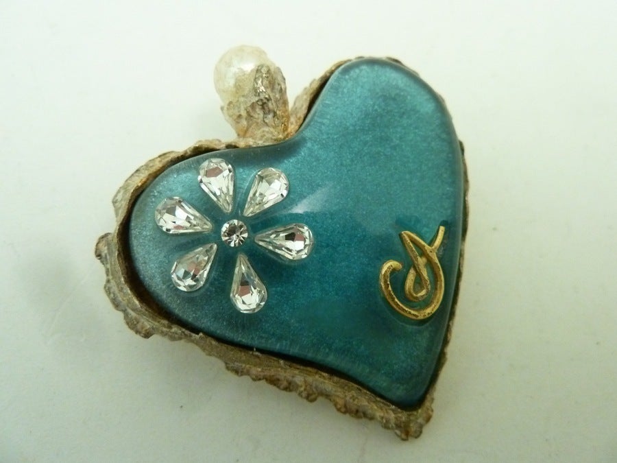 Vintage Christian LaCroix Heart Pin In Excellent Condition In New York, NY