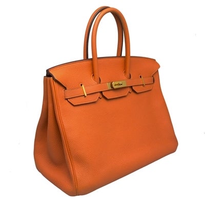 Hermes Birkin Bag, 35 cm with gold-tone hardware. Hermès bags are considered the most ultimate luxury item in the world. Hand stitched by skilled craftsmen, there are waiting lists of a year or more.

Comes with original dustbag, lock and key and