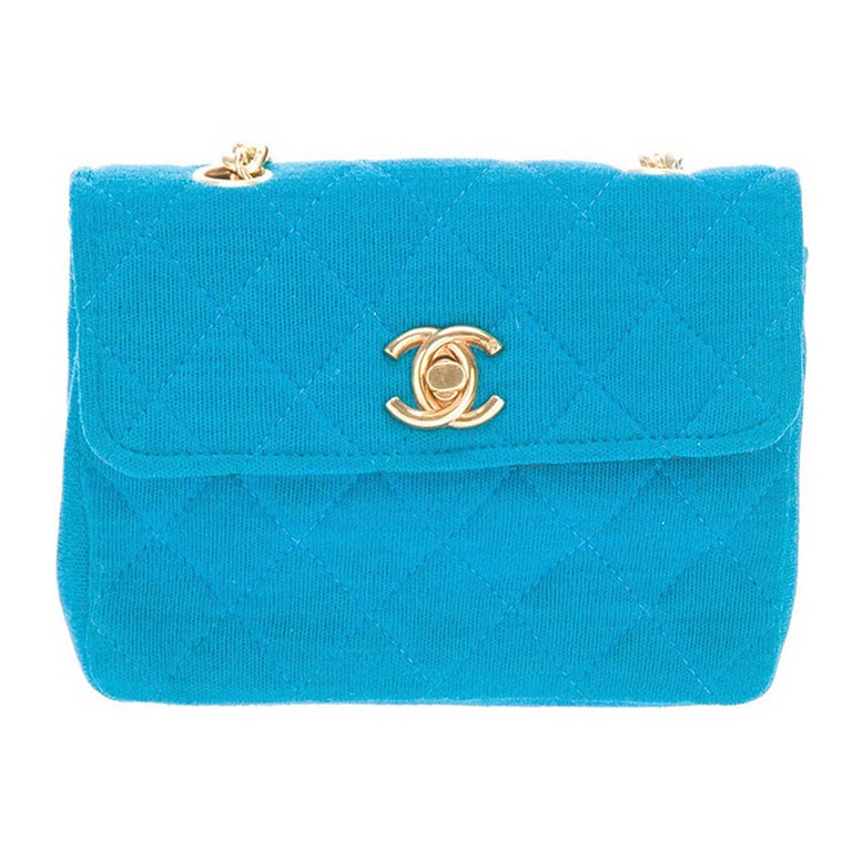 Chanel Vintage Quilted Fabric Shoulder Bag at 1stDibs