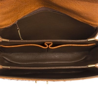 Celine Vintage Ostrich Shoulder Bag In Excellent Condition In London, GB