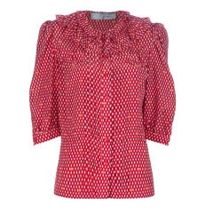Nina Ricci Red Silk Vintage Blouse