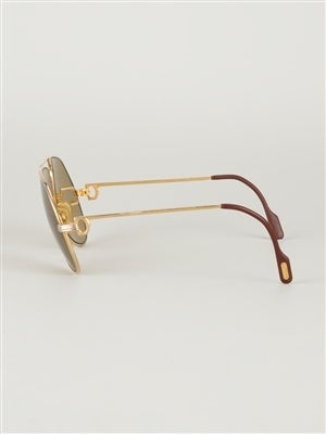 Carter Gold and Yellow Aviator Sunglasses at 1stdibs