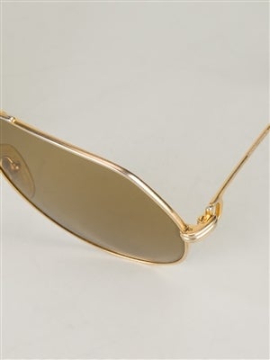 Carter Gold and Yellow Aviator Sunglasses In Good Condition In London, GB