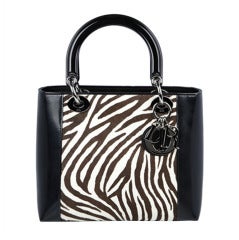 Vintage Christian Dior Zebra 'Lady' Handbag