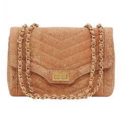Vintage Chanel Cork Leather Handbag