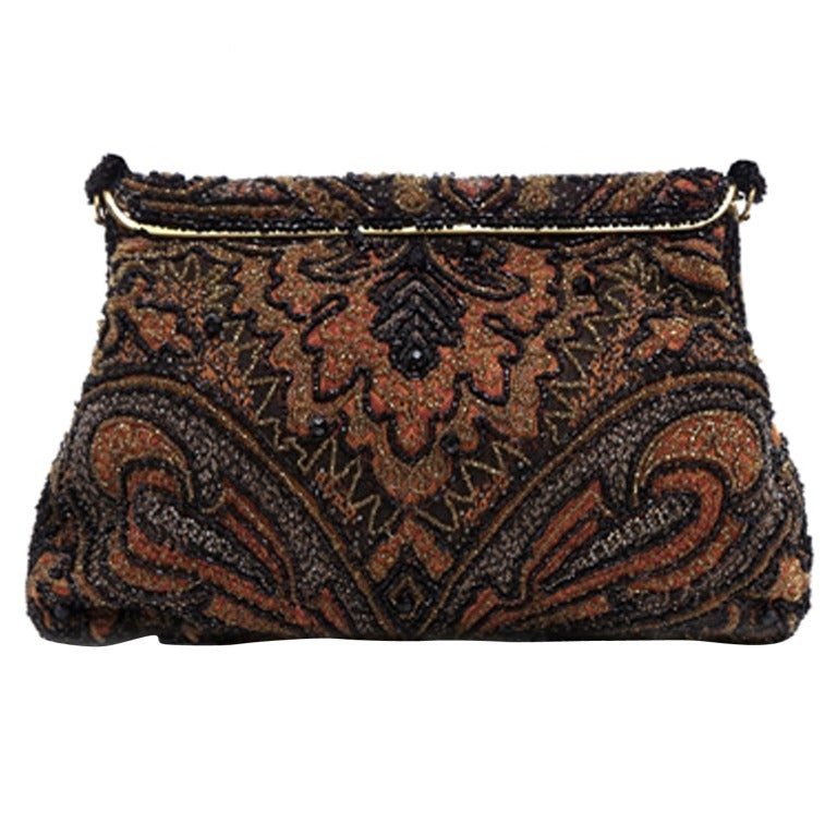 1960's Vintage Beaded Bag at 1stDibs | vintage beaded purses 1960s