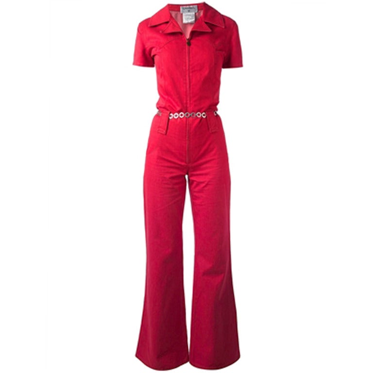 Chanel Red Jumpsuit at 1stDibs  red chanel romper, chanel short
