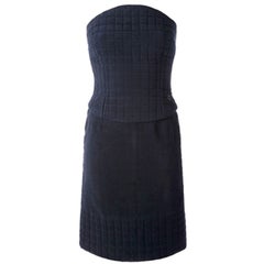 Chanel Vintage Quilted Bustier Top And Skirt Ensemble