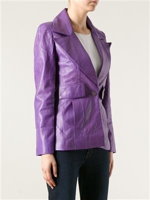 Women's Chanel Purple Lamb Skin Jacket