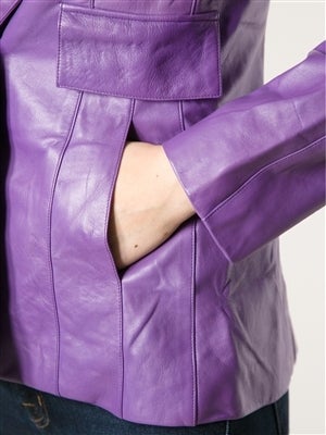 Chanel Purple Lamb Skin Jacket 1