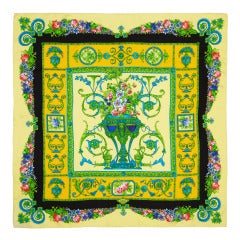 Versace Vintage Yellow Silk Scarf 6