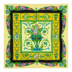 Versace Vintage Yellow Silk Scarf