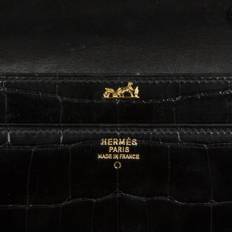 Women's Hermes Rare Vintage Crocodile 'Annie' Clutch Bag