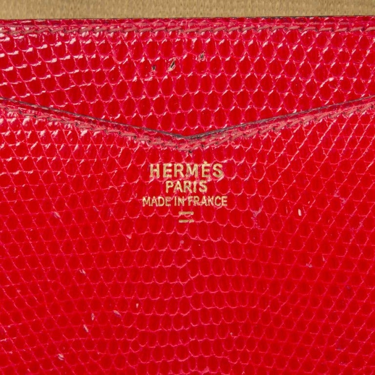 Hermes Vintage Lizard Skin Clutch Bag 1