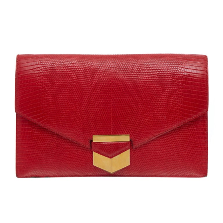 Hermes Vintage Lizard Skin Clutch Bag at 1stDibs | hermes vintage clutch