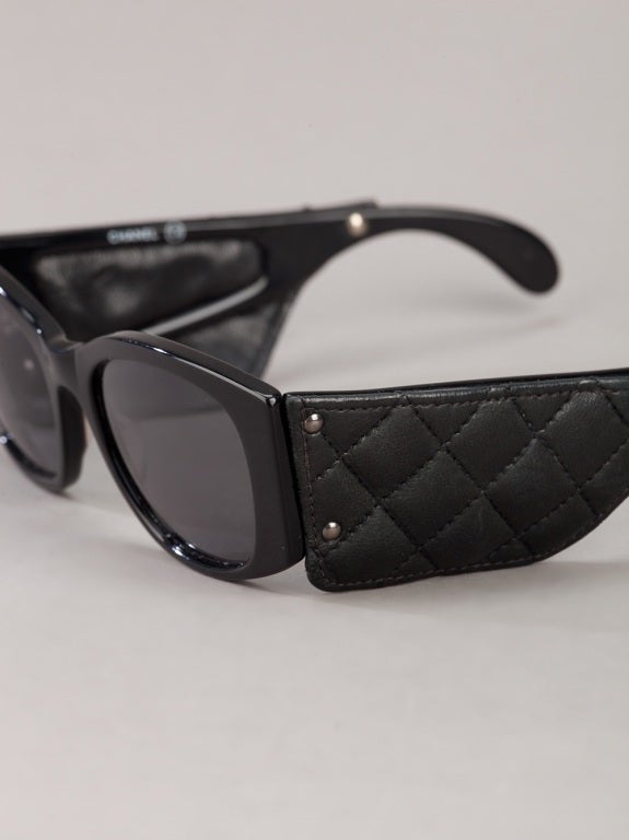 chanel sunglasses with leather sides