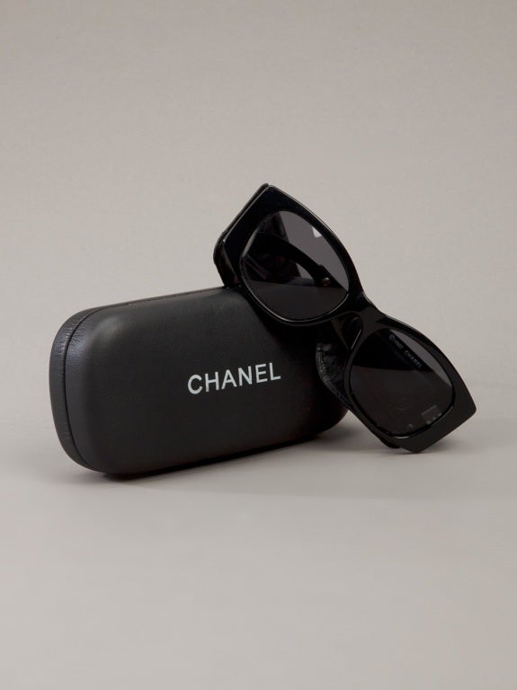 chanel leather sunglasses