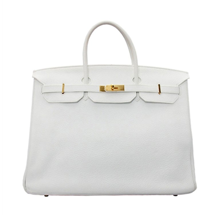 Hermes 40cm White Birkin Bag