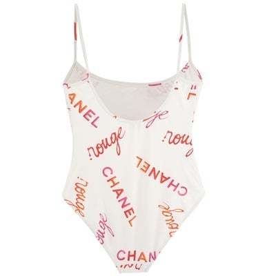 White swimsuit from Chanel Vintage featuring and an all-over signature print.

Returns Policy: Final Sale - No Returns.

All of our items are shipped from the UK, as a result you may be liable for any applicable sales taxes and duties charged by