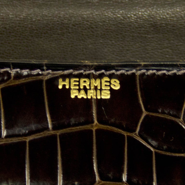 Hermes 1971 Crocodile Cognac Constance 5