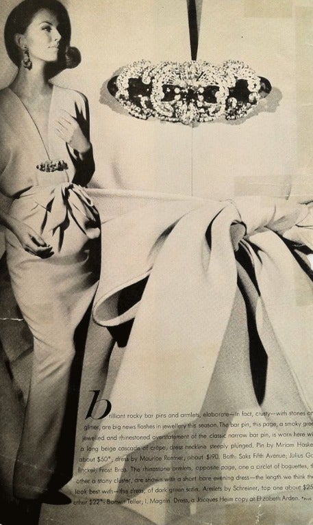 Women's MIRIAM HASKELL Prototype Brooch ca.1960
