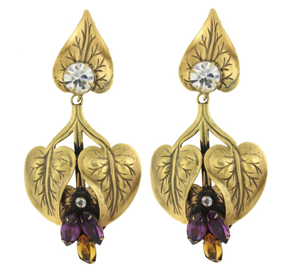 Women's Joseff of Hollywood Purple Earrings For Sale