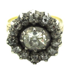 Late Georgian Period Old Mine Cut Diamond Cluster Ring