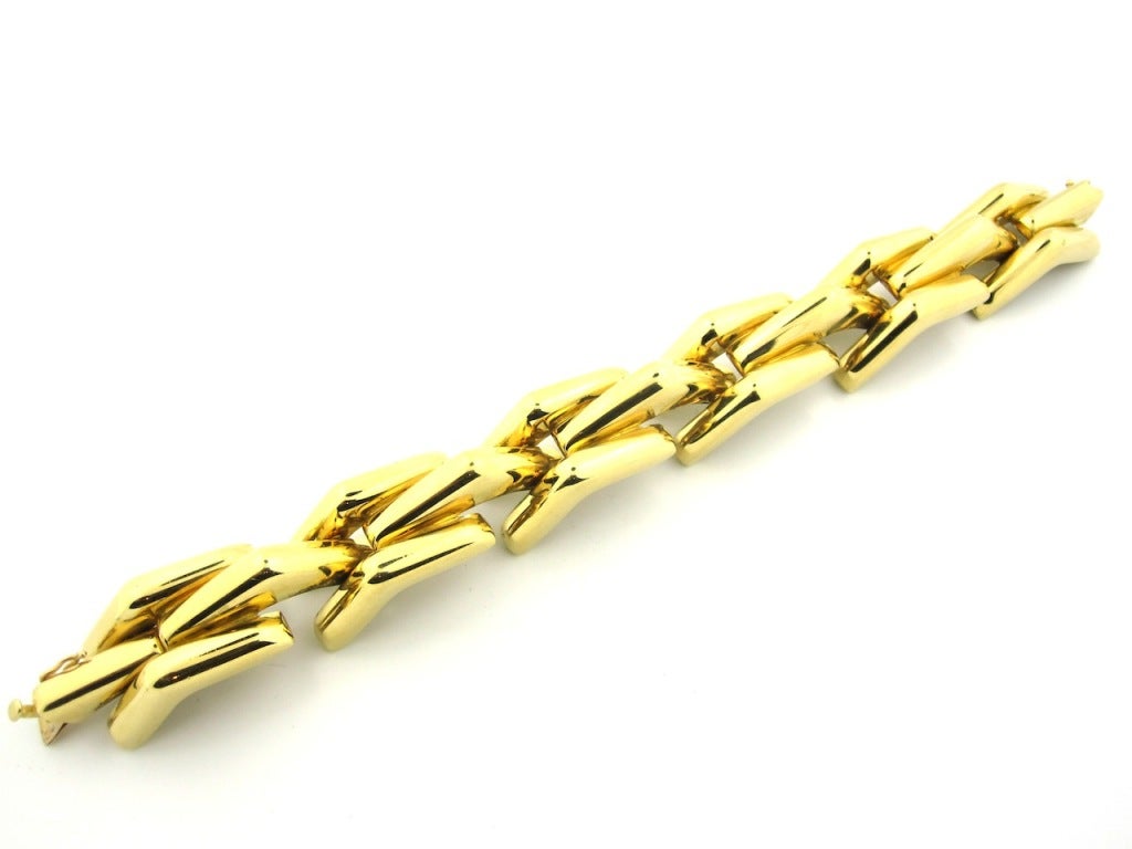 Rare Christian Dior Paris Geometric Gold Bracelet at 1stDibs dior