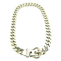 Hermes Silber Boucle Verkäufer Silber Schnalle Motiv Halskette