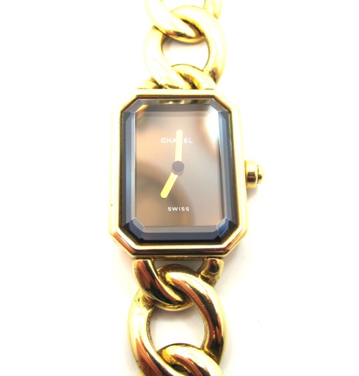 Chanel Lady's Yellow Gold Premiere Chain Bracelet Watch In Excellent Condition In Los Angeles, CA