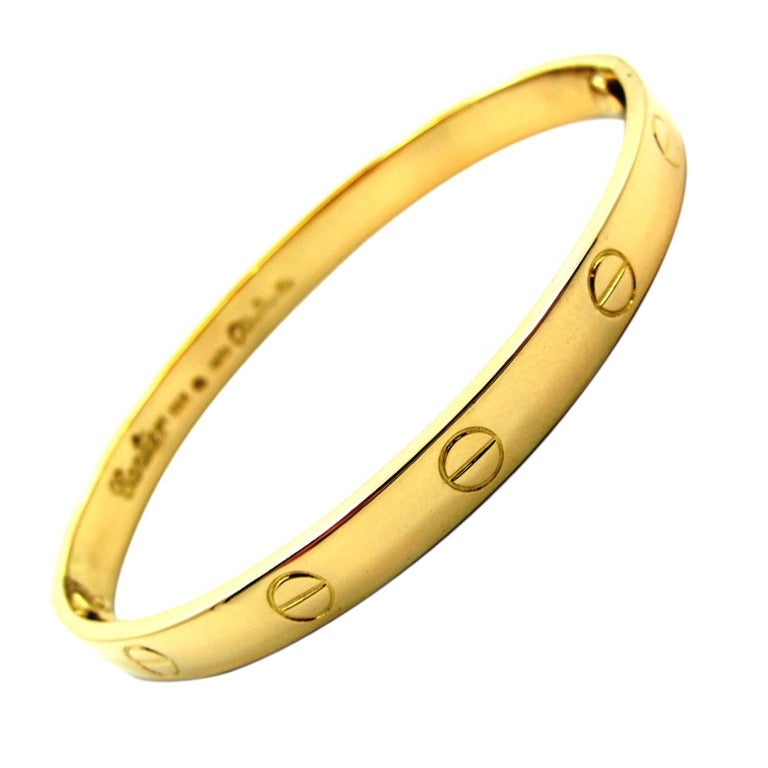 1970s Cartier Love Bracelet By Aldo Cipullo in Yellow Gold Size 16